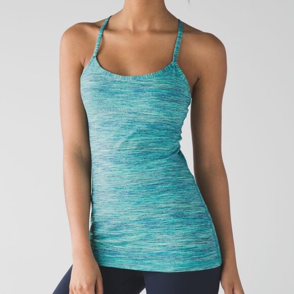 Lululemon Power Y Tank Space Dye Camo Teal Size 4 - Picture 12 of 12
